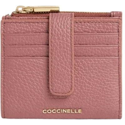 Coccinelle portacarte da donna metallic soft in vera pelle rosa Coccinelle portacarte da donna metallic soft in vera pelle rosa
