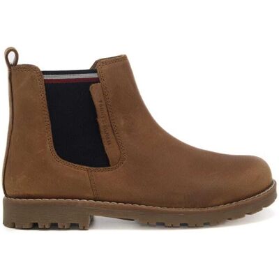 Tommy Hilfiger stivaletti per bambino chelsea cuoio in pelle scamosciata e fasce logate elasticizzate Tommy Hilfiger stivaletti per bambino chelsea cuoio in pelle scamosciata e fasce logate elasticizzate