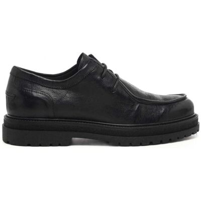 Nerogiardini scarpe stringate da uomo in pelle e fondo in gomma nere Nerogiardini scarpe stringate da uomo in pelle e fondo in gomma nere