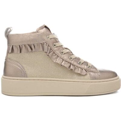 Nerogiardini sneakers alte da bambina con ruches sulla parte esterna platino Nerogiardini sneakers alte da bambina con ruches sulla parte esterna platino