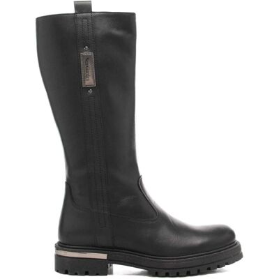 Nerogiardini stivali alti da bambina in pelle con inserto in metallo sul retro della suola neri Nerogiardini stivali alti da bambina in pelle con inserto in metallo sul retro della suola neri