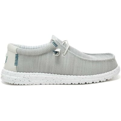 Hey Dude mocassini da uomo wally stretch sox in mesh elasticizzato grigio chiaro Hey Dude mocassini da uomo wally stretch sox in mesh elasticizzato grigio chiaro