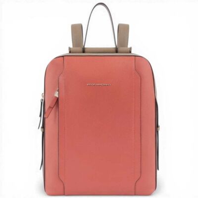 Piquadro Zaino W92 Donna Arancio e Testa di Moro in Tessuto e Pelle con Porta PC 14'' e iPad Piquadro Zaino W92 Donna Arancio e Testa di Moro in Tessuto e Pelle con Porta PC 14'' e iPad