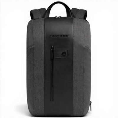Piquadro Zaino Brief 2 Uomo Grigio e Nero Sottile in Tessuto e Pelle con Porta PC 15.6'' e iPad Piquadro Zaino Brief 2 Uomo Grigio e Nero Sottile in Tessuto e Pelle con Porta PC 15.6'' e iPad