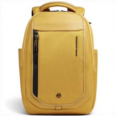Piquadro Zaino Bagmotic Unisex Giallo in Pelle e Tessuto con Porta PC 13'' e iPad Piquadro Zaino Bagmotic Unisex Giallo in Pelle e Tessuto con Porta PC 13'' e iPad