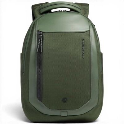 Piquadro Zaino Bagmotic Unisex Verde in Pelle e Tessuto con Porta PC 13'' e iPad Piquadro Zaino Bagmotic Unisex Verde in Pelle e Tessuto con Porta PC 13'' e iPad