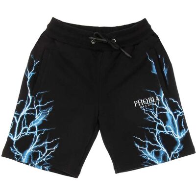 PHOBIA Pantalone Corto Tuta Uomo Light Blue Lightning Shorts Black/light Blue PHOBIA Pantalone Corto Tuta Uomo Light Blue Lightning Shorts Black/light Blue