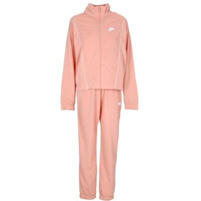 Nike Completo Tuta Donna W Essential Tracksuit Lt Madder Root/white/white Nike Completo Tuta Donna W Essential Tracksuit Lt Madder Root/white/white