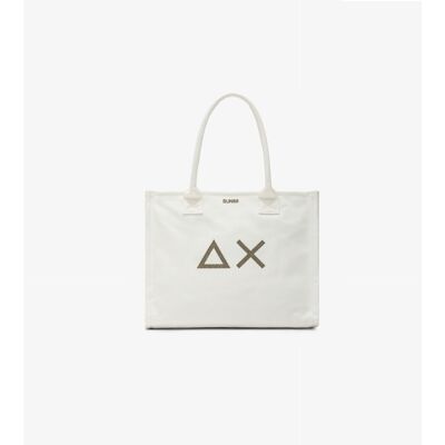 Shopping bag Donna SUN68 Cali grande in tela di cotone bianco panna Shopping bag Donna SUN68 Cali grande in tela di cotone bianco panna
