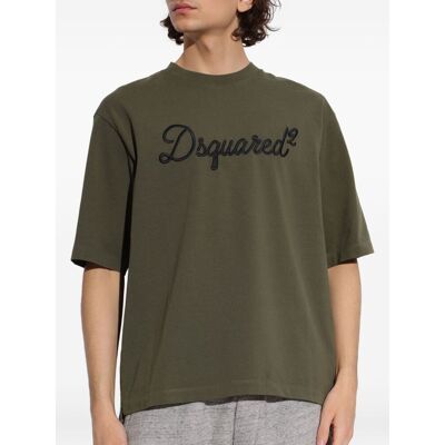 dsquared2 t-shirt verde uomo ricamo logo dsquared2 t-shirt verde uomo ricamo logo