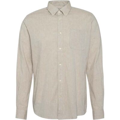 camicia barbour nelson tailored shirt - stone camicia barbour nelson tailored shirt - stone