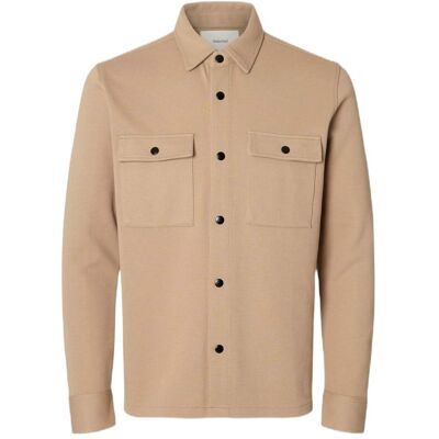 camicia selected homme jackie sweat jacket - marrone camicia selected homme jackie sweat jacket - marrone