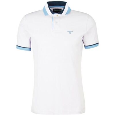 Barbour - Pique Con Collo 3 Colori Blu Bco Azzurro MML1173 PU11 Barbour - Pique Con Collo 3 Colori Blu Bco Azzurro MML1173 PU11