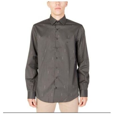 calvin klein CAMICIA TWILL LOGO STRIPE FITTED SHIRT calvin klein CAMICIA TWILL LOGO STRIPE FITTED SHIRT