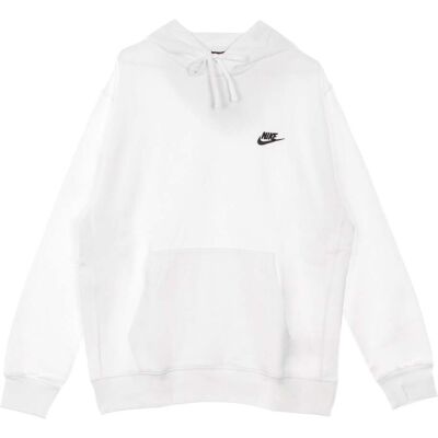 Nike Felpa Cappuccio Uomo Sportswear Club Fleece Hoodie White/white/black Nike Felpa Cappuccio Uomo Sportswear Club Fleece Hoodie White/white/black