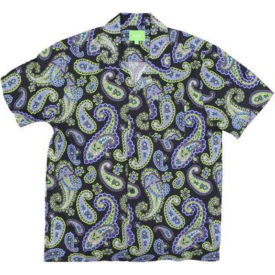 HUF Camicia Manica Corta Uomo Paisley Woven Top Black HUF Camicia Manica Corta Uomo Paisley Woven Top Black