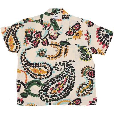OBEY Camicia Manica Corta Uomo Paisley Dots Woven Shirt White Smoke Multi OBEY Camicia Manica Corta Uomo Paisley Dots Woven Shirt White Smoke Multi