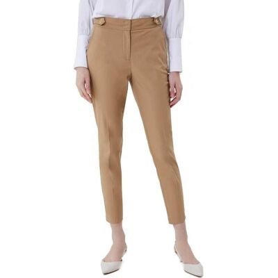 Liu Jo - Pantalone Sigaretta Cotone Tasche Fibbie Oro CA1005T2398-X0341 Liu Jo - Pantalone Sigaretta Cotone Tasche Fibbie Oro CA1005T2398-X0341