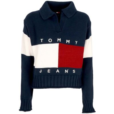 Tommy Hilfiger Maglione Donna W Flag Rugby Sweater Dark Night Navy Tommy Hilfiger Maglione Donna W Flag Rugby Sweater Dark Night Navy