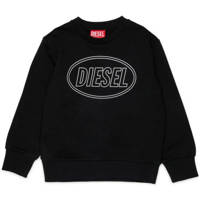 DIESEL felpa con logo stampato bambino nero DIESEL felpa con logo stampato bambino nero