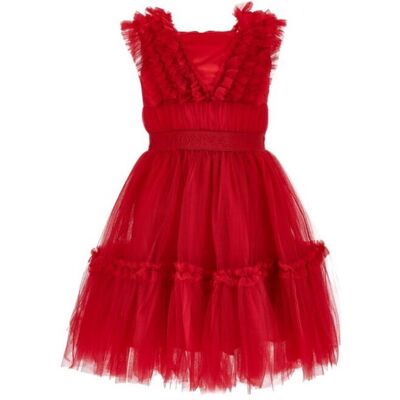 Vestito Bambina Monnalisa 17C906_T9945_ROSSO Vestito Bambina Monnalisa 17C906_T9945_ROSSO