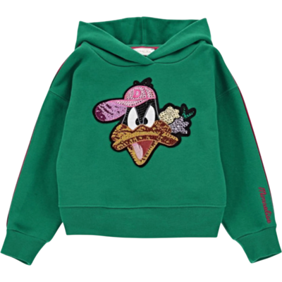 Felpa verde in cotone Monnalisa per bambina Felpa verde in cotone Monnalisa per bambina