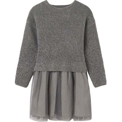 Mayoral - Vestito Grigio 094 Combinato Tricot 7936 Mayoral - Vestito Grigio 094 Combinato Tricot 7936