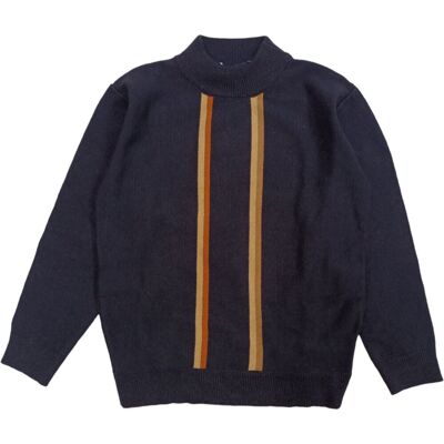 Emanuel Pris - Maglione Lupetto Blu/righe EMG7054B Emanuel Pris - Maglione Lupetto Blu/righe EMG7054B