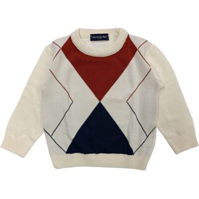 Emanuel Pris - Maglione Panna/rombi Paricollo EMG7039PCN Emanuel Pris - Maglione Panna/rombi Paricollo EMG7039PCN