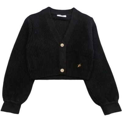 Naida - Cardigan Nero Maniche A Sbuffo NAMA295 Naida - Cardigan Nero Maniche A Sbuffo NAMA295