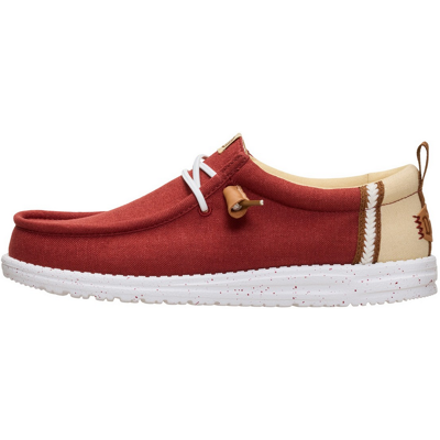 HEY DUDE scarpe wally summer linen uomo burnt red HEY DUDE scarpe wally summer linen uomo burnt red