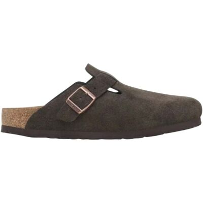 sabot birkenstock boston bs suede leather - mocha sabot birkenstock boston bs suede leather - mocha