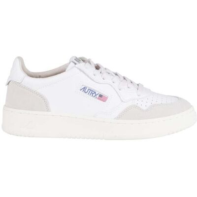 Sneaker Autry Basse - Stile Vintage - Pelle e Suede - Bianco Sneaker Autry Basse - Stile Vintage - Pelle e Suede - Bianco