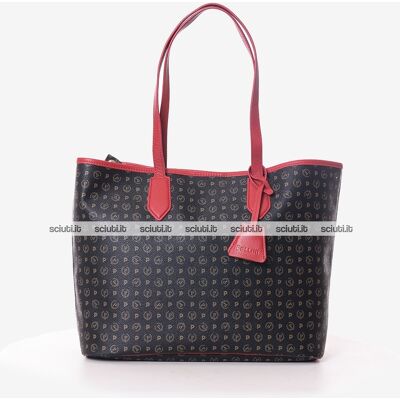 Borsa shopping Pollini Heritage donna logo all over rosso Borsa shopping Pollini Heritage donna logo all over rosso