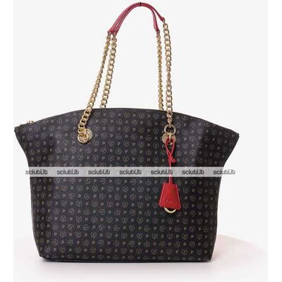 Borsa shopper Pollini Heritage donna dettagli rossi Borsa shopper Pollini Heritage donna dettagli rossi