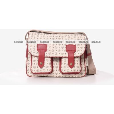 Borsa messenger Pollini Heritage donna bianco avorio rosso Borsa messenger Pollini Heritage donna bianco avorio rosso