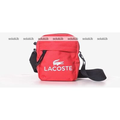 Tracolla Lacoste uomo rossa maxi logo Tracolla Lacoste uomo rossa maxi logo