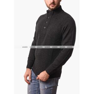 Maglione Barbour uomo grigio scuro in lana con patch Maglione Barbour uomo grigio scuro in lana con patch