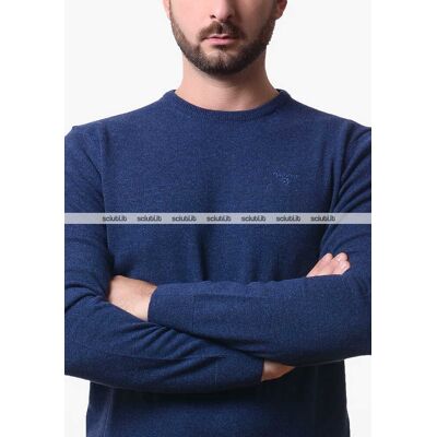 Maglione Barbour uomo blu girocollo in lana Maglione Barbour uomo blu girocollo in lana