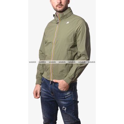 Giubbotto Kway uomo verde muschio Amaury stretch nylon jersey Giubbotto Kway uomo verde muschio Amaury stretch nylon jersey