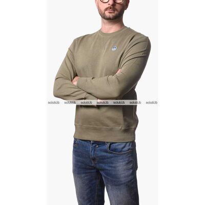 Felpa North Sails uomo verde girocollo logo patch Felpa North Sails uomo verde girocollo logo patch