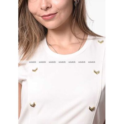 Abito corto Liu Jo donna bianco in jersey interlock Abito corto Liu Jo donna bianco in jersey interlock