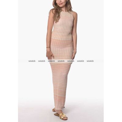 Abito Guess donna beige rosa lavorato a maglia Abito Guess donna beige rosa lavorato a maglia