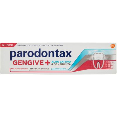 Parodontax Dentifricio Quotidiano Con Fluoro Gengive + Alito Cattivo & Sensibilità 75 ml Parodontax Dentifricio Quotidiano Con Fluoro Gengive + Alito Cattivo & Sensibilità 75 ml