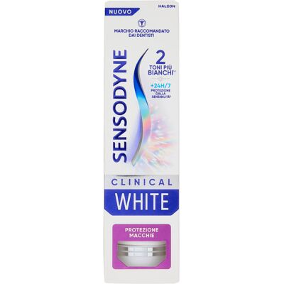 Sensodyne Clinical White Protezione Macchie - Dentifricio Effetto Sbiancante Per Denti Sensibili 75 ml Sensodyne Clinical White Protezione Macchie - Dentifricio Effetto Sbiancante Per Denti Sensibili 75 ml