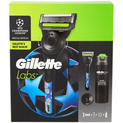 Gillette Labs Rasoio Da Uomo Uefa Champions League 1 Lametta + Manico + Gancio + Gel Da Barba 198 Ml Gillette Labs Rasoio Da Uomo Uefa Champions League 1 Lametta + Manico + Gancio + Gel Da Barba 198 Ml