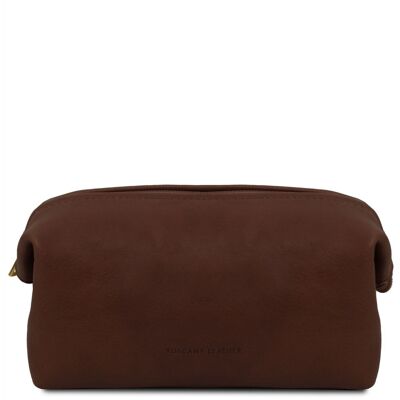 Tuscany Leather Beauty case in pelle Misura piccola Testa di Moro Tuscany Leather Beauty case in pelle Misura piccola Testa di Moro