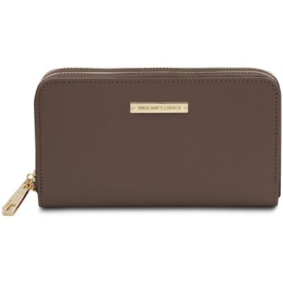 Tuscany Leather Portafoglio in pelle con doppia zip around Talpa scuro Tuscany Leather Portafoglio in pelle con doppia zip around Talpa scuro