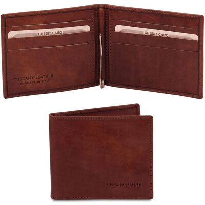 Tuscany Leather Esclusivo portacarte in pelle con fermasoldi Marrone Tuscany Leather Esclusivo portacarte in pelle con fermasoldi Marrone
