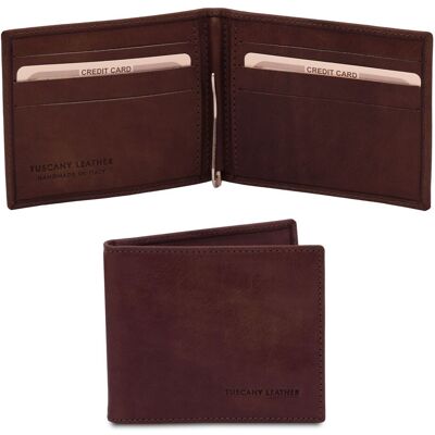 Tuscany Leather Esclusivo portacarte in pelle con fermasoldi Testa di Moro Tuscany Leather Esclusivo portacarte in pelle con fermasoldi Testa di Moro